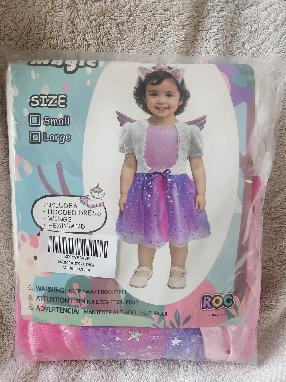 Purple Unicorn Toddler Costume with Wings and Headband